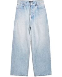 Balenciaga - Logo-patch Loose-fit Jeans - Lyst