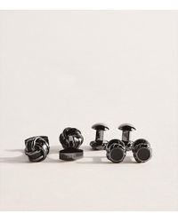 Tateossian - Gunmetal-Plated And Carbon Fibre Knot Cufflink Set - Lyst