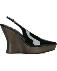 Alaïa - Patent Leather Clog Wedge Slingback Pumps 120 - Lyst