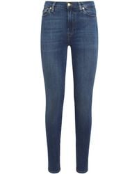 7 For All Mankind - Slim Illusion Luxe High-Rise Skinny Jeans - Lyst
