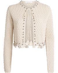 Rabanne - Cotton Crochet Tie-Detail Cardigan - Lyst