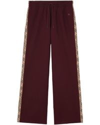 Burberry - Cotton Check-Tape Sweatpants - Lyst