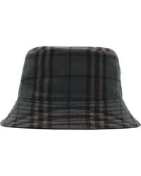 Burberry - Wool Reversible Check Bucket Hat - Lyst