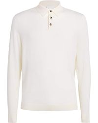 Allude - Virgin Wool Open-Collar Polo Sweater - Lyst