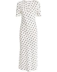Claudie Pierlot - Satin Polka-Dot Maxi Dress - Lyst