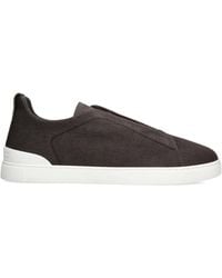 ZEGNA - Canvas Triple Stitch Sneakers - Lyst