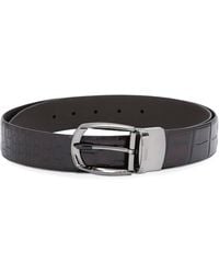 ZEGNA - Crocodile Leather Parentesi Belt - Lyst