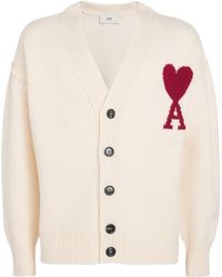 Ami Paris - Virgin Wool Ami De Coeur Cardigan - Lyst