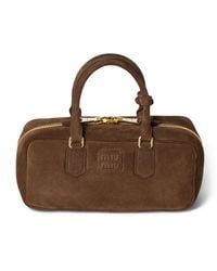 Miu Miu - Suede Arcadie Top-Handle Bag - Lyst