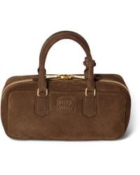 Miu Miu - Suede Arcadie Top-Handle Bag - Lyst