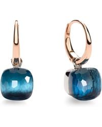 Pomellato - Rose And Topaz Petit Nudo Drop Earrings - Lyst