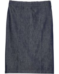 Prada - Denim Midi Pencil Skirt - Lyst