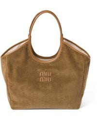 Miu Miu - Large Corduroy Ivy Tote Bag - Lyst