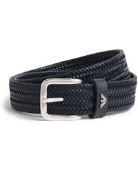 Emporio Armani - Leather Woven Belt - Lyst