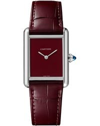 Cartier - Large Stainless Steel Tank Must Watch - Lyst