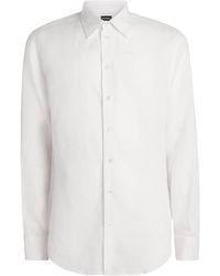Emporio Armani - Linen Logo Shirt - Lyst