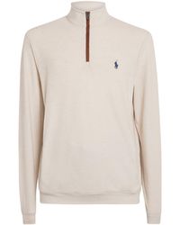 Ralph Lauren - Cotton-Blend Quarter-Zip Sweater - Lyst