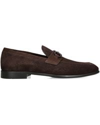 Ferragamo - Textured Suede Loafers - Lyst