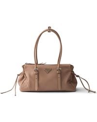 Prada - Medium Leather Bonnie Top-Handle Bag - Lyst