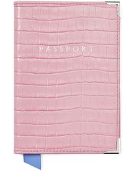 Aspinal of London - Croc-Embossed Leather Passport Cover - Lyst
