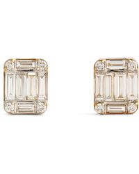 Nadine Aysoy - Yellow Gold And Diamond Catena Illusion Stud Earrings - Lyst