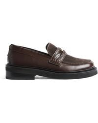 Maje - Leather-Suede Penny Loafers - Lyst