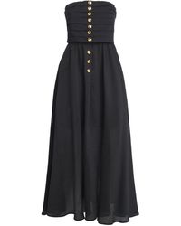 Sandro - Cotton-Blend Bandeau Midi Dress - Lyst