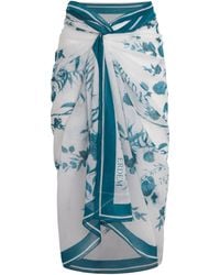 Erdem - Cotton Voile Printed Pareo - Lyst