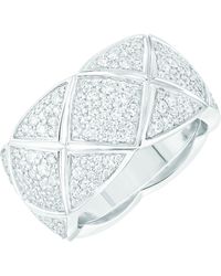 Chanel - Medium White Gold And Diamond Coco Crush Ring - Lyst