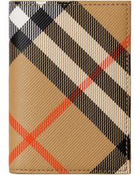 Burberry - Check Folding Card Holder - Lyst