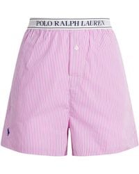 Polo Ralph Lauren - Cotton Stripe Logo Pyjama Shorts - Lyst