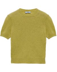 Prada - Short-Sleeve Cashmere Sweater - Lyst