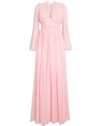 Giambattista Valli - Silk Lace-Trim Maxi Dress - Lyst