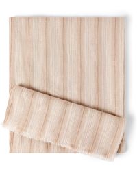Brunello Cucinelli - Linen-Blend Chalk Stripe Scarf - Lyst