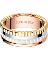Boucheron - Mixed Gold Quatre White Edition Small Ring - Lyst