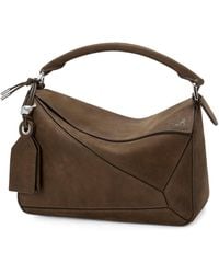 Loewe - Small Suede Featherlight Puzzle Top-Handle Bag - Lyst