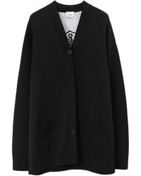 Burberry - Oversized Chequered Crest Cardigan - Lyst