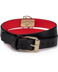 Christian Louboutin - Leather Cl Logo Double Bracelet - Lyst