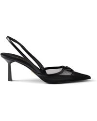 Prada - Mesh Triangle Slingback Pumps 75 - Lyst