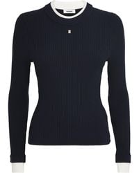 Sandro - Cropped-Sleeve Logo Sweater - Lyst