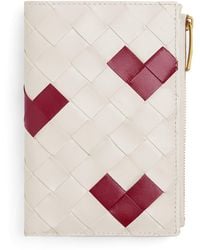 Bottega Veneta - Medium Leather Intrecciato Weave Heart Bi-Fold Wallet - Lyst
