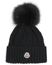 Moncler - Moncler Cashmere Blend Beanie With Pom Pom - Lyst