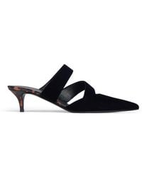 Balmain - Velvet Heeled Mules 45 - Lyst