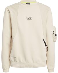 EA7 - Cotton-blend Logo Sweatshirt - Lyst