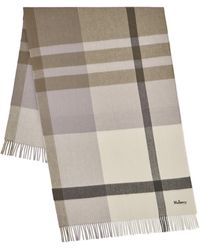 Mulberry - Large Merino Wool Check Scarf - Lyst