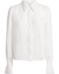 ME+EM - Cotton Cheesecloth Lace-Trim Blouse - Lyst