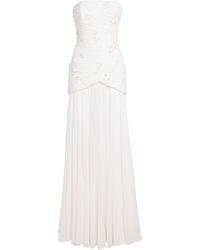 Sandra Mansour - Embellished Strapless Gown - Lyst