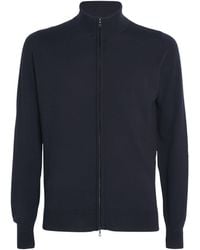 John Smedley - Easy Fit Merino Wool Zip-through Sweater - Lyst