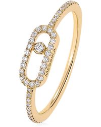 Messika - Yellow Gold And Diamond Move Uno Ring - Lyst