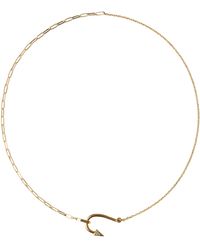 Burberry - Gold-plated Pavé Hook Necklace - Lyst
